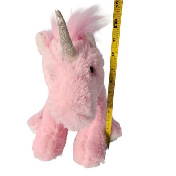 Aurora Pink Unicorn With Shiny Silver Horn Plush Stuffed Animal 11" Seated 2019 - Picture 11 of 11